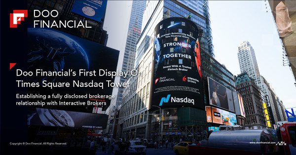 Doo Financial's First Display On Times Square Nasdaq Tower, Establishing A Fully Disclosed Brokerage Relationship With Interactive Brokers