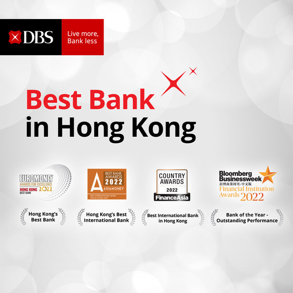 DBS honoured as Best Bank in Hong Kong by four top-tier financial publications for the first time