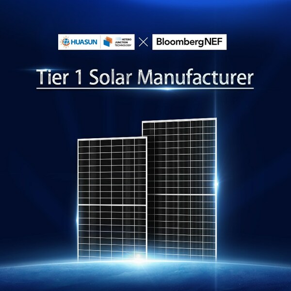 Huasun Ranked as a BNEF Tier 1 PV Module Manufacturer