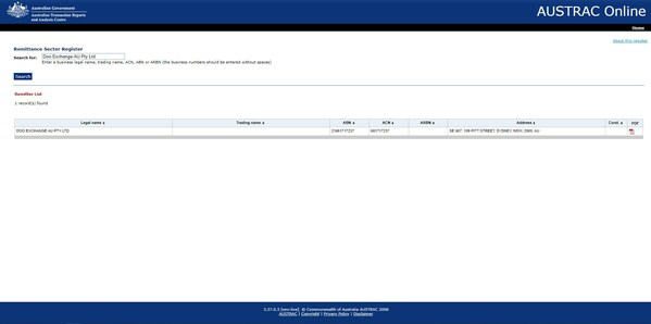 Doo Payment And Exchange's Successful Acquisition Of The Australian Transaction Reports and Analysis Centre (AUSTRAC) Authorized Company