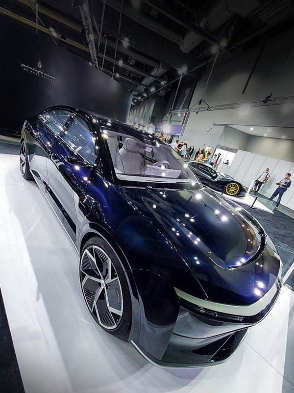 Pininfarina at the Hong Kong MotorXpo with the Model E designed for Foxconn