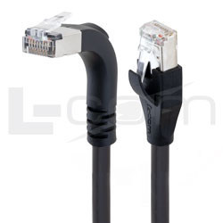 L-com Launches Cat5e Braid Shielded High-Flex Right Angle Ethernet Patch Cords