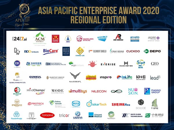 Sixty-one Prominent Business Leaders and Organisations Lauded at The Asia Pacific Enterprise Awards 2020 Regional Edition